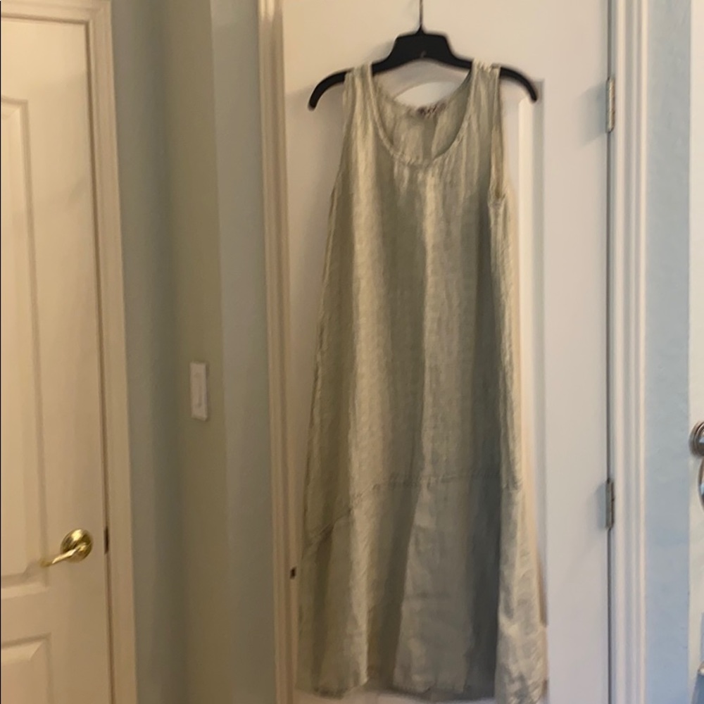FLAX Linen Diagonal Tank Dress